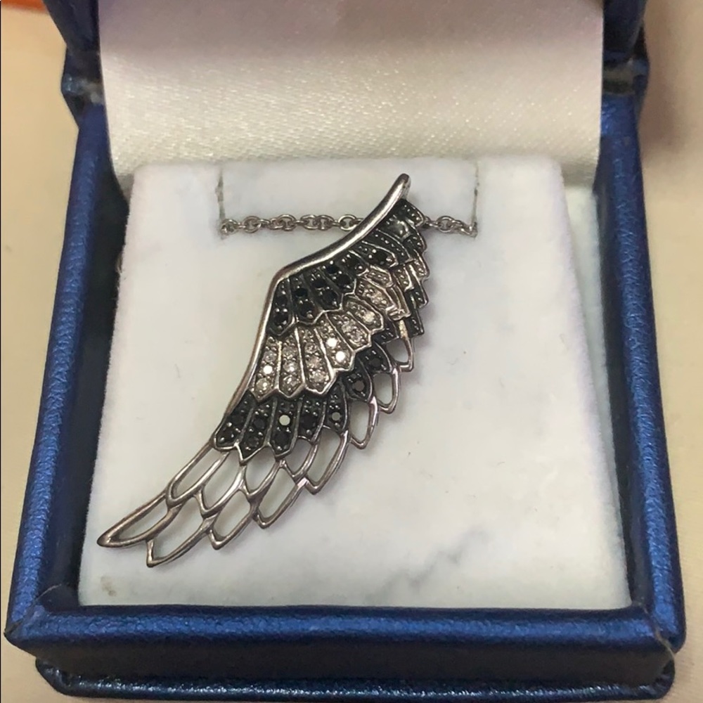 Sterling silver angel feather necklace